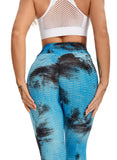 Women Body Shaping Jacquard Leggings Tie Dye