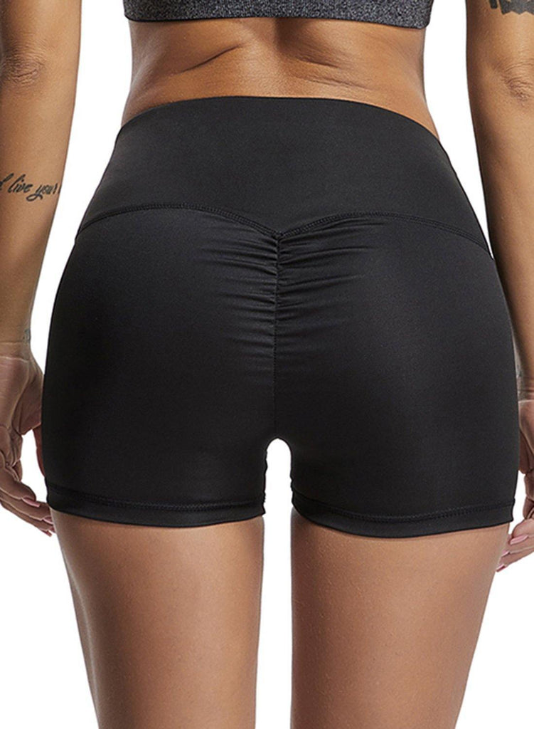 Women High Waist Scruched Fitness Shorts - SEASUM