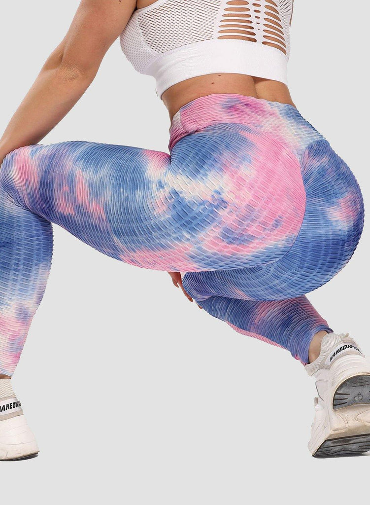 SEASUM Tie-dyed Leggings Compression Yoga Pants for Women - SEASUM