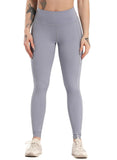 SEASUM-Solid Color Ruched Pockets Training Leggings