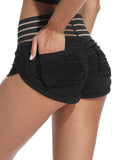 Pocket Design High Waist Workout Shorts - SEASUM