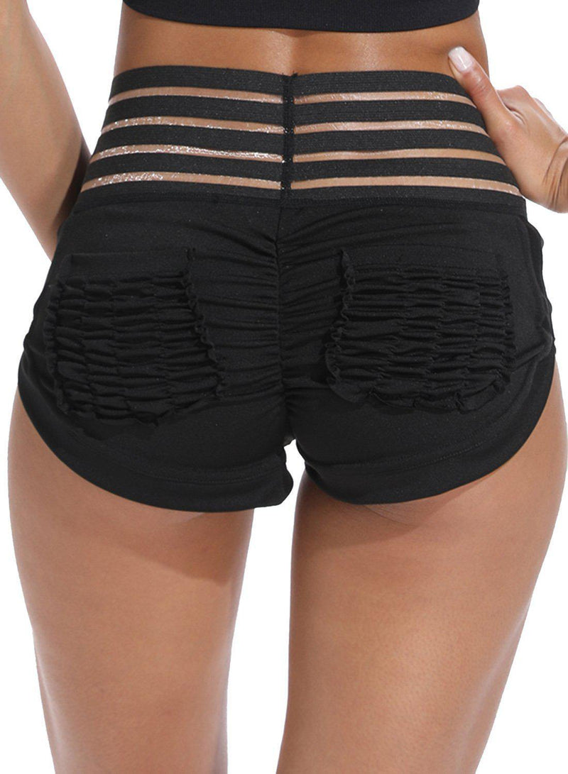 Pocket Design High Waist Workout Shorts - SEASUM