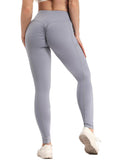 High Waist Ruched Pockets Running Yoga Leggings - SEASUM