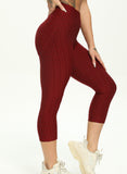 Women Body Shaping Jacquard 7/8 Leggings