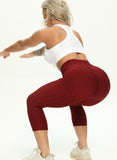 Women Body Shaping Jacquard 7/8 Leggings