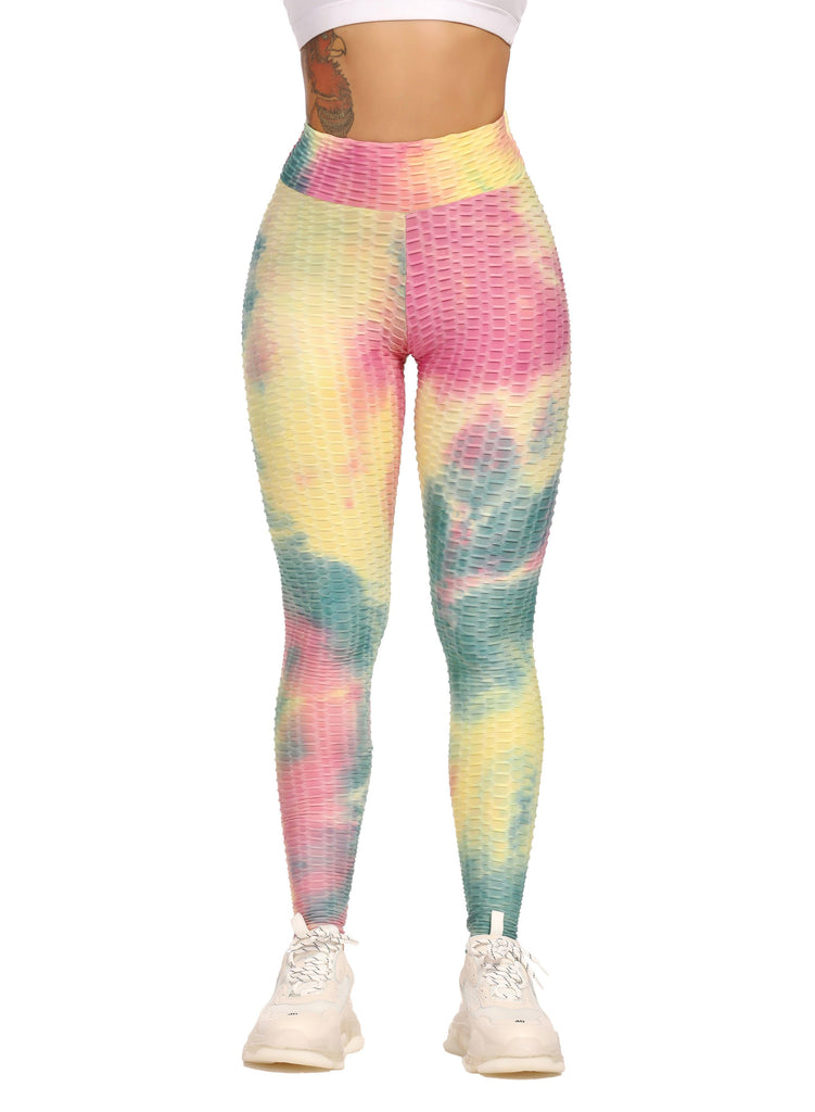 SEASUM Tie-dyed Leggings Compression Yoga Pants for Women