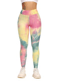 SEASUM Tie-dyed Leggings Compression Yoga Pants for Women