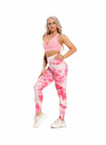 Women Body Shaping Jacquard Leggings Tie Dye