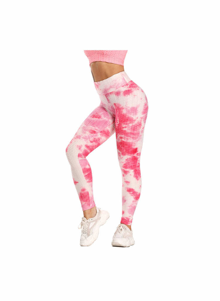 Women Body Shaping Jacquard Leggings Tie Dye