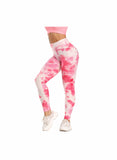Women Body Shaping Jacquard Leggings Tie Dye