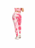 Women Body Shaping Jacquard Leggings Tie Dye