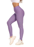 Women Three-dimensional Body Shaping Jacquard Leggings（Sackcloth Solid Color）