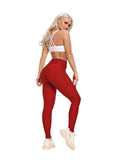 Women Three-dimensional Body Shaping Jacquard Leggings（Sackcloth Solid Color）