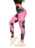 Women Body Shaping Jacquard Leggings Tie Dye