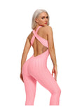 Women Three-dimensional Body Shaping Jacquard Jumpsuits(Solid Color)
