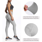 High Waist Textured Ruched Women Leggings - SEASUM