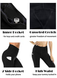 SEASUM-Solid Color Ruched High Waist Pockets Fitness Leggings