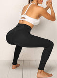 High Waist Ruched Pockets Running Yoga Leggings - SEASUM