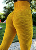 Textured Ruched Lifting Bodycon Yoga Pants - SeasumFits