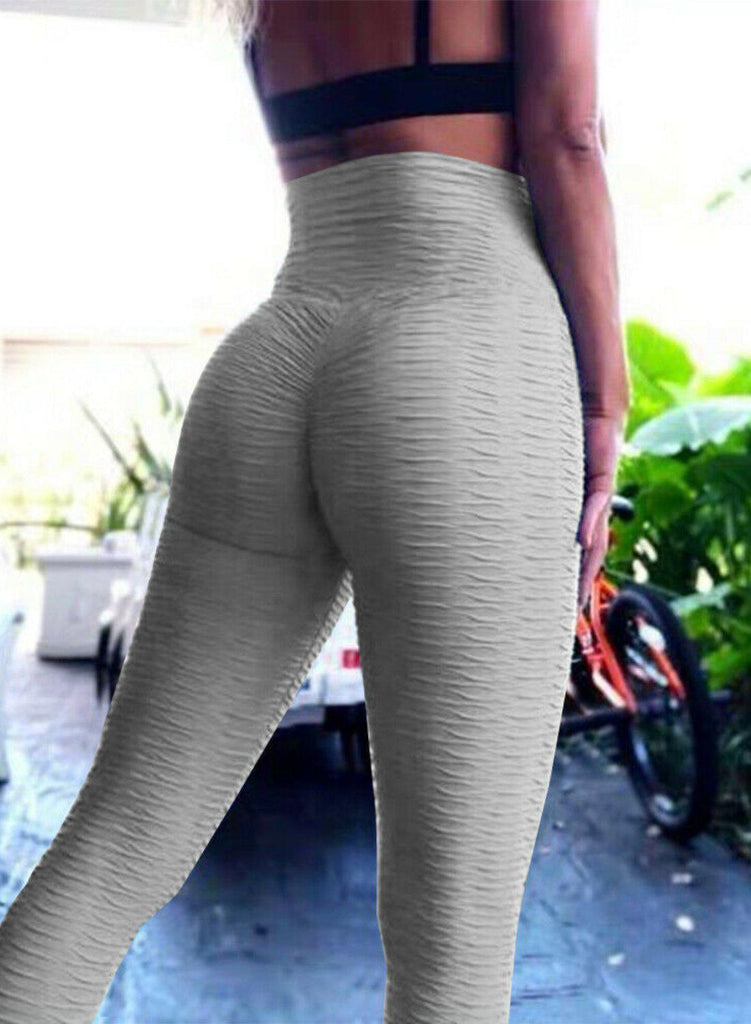 Textured Ruched Lifting Bodycon Yoga Pants - SeasumFits