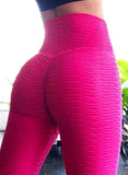Textured Ruched Lifting Bodycon Yoga Pants - SeasumFits