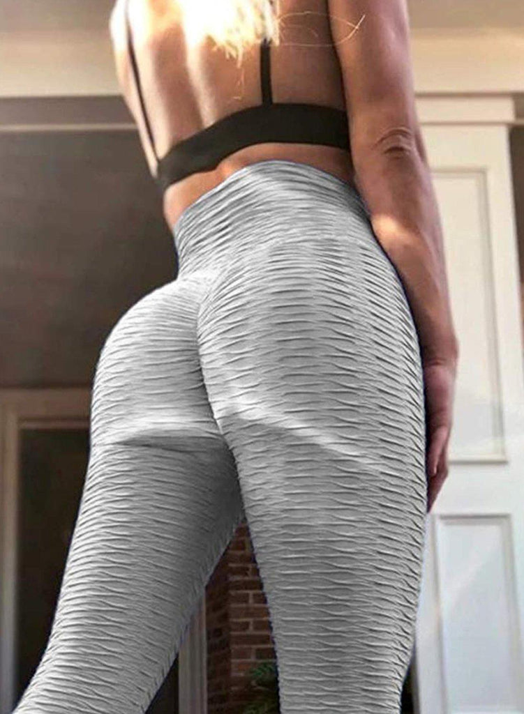 Textured Ruched Lifting Bodycon Yoga Pants - SeasumFits