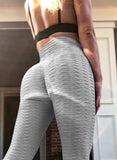 Textured Ruched Lifting Bodycon Yoga Pants - SeasumFits