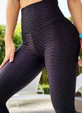 SEASUM-SEASUM Textured Running Lifting Bodycon Leggings