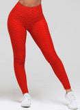 High Waist Textured Ruched Women Leggings - SEASUM