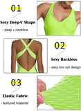 Solid Color Backless Textured Yoga Jumpsuits - SEASUM