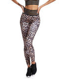 Leopard Print Leggings Workout Running Pants - SEASUM