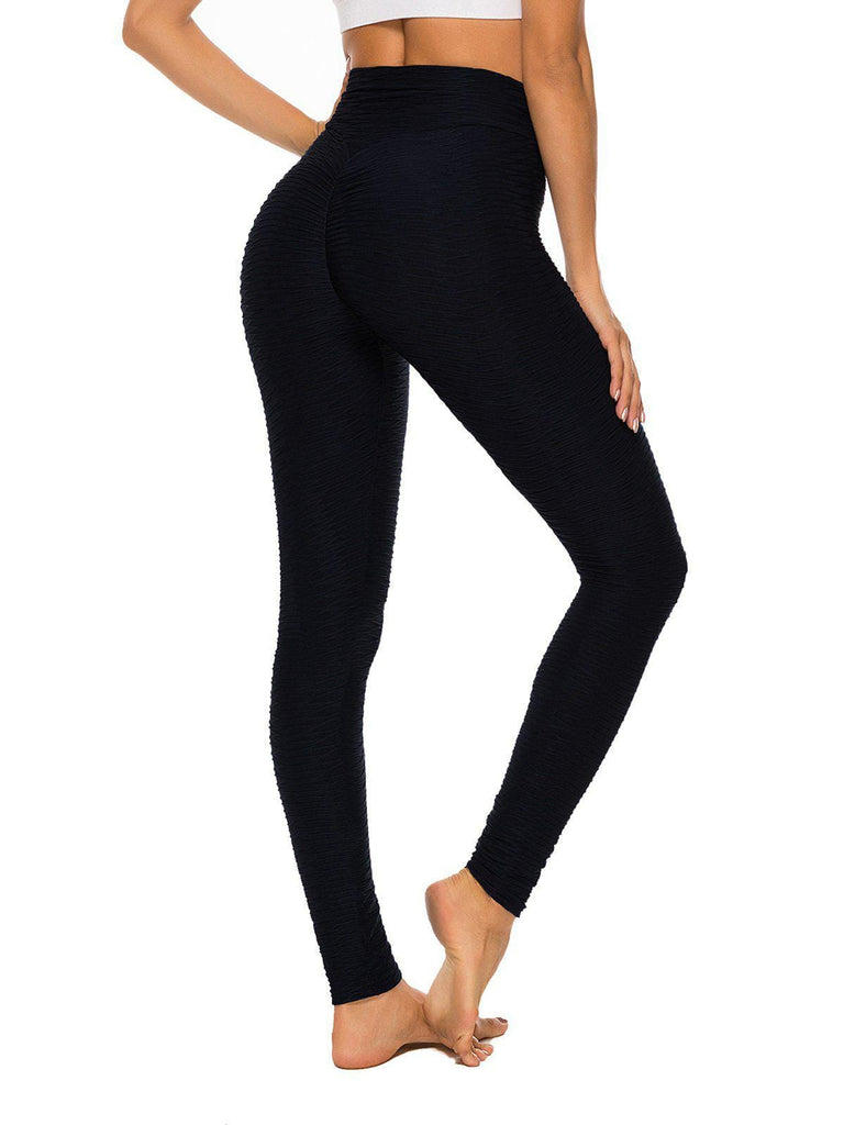 SEASUM-SEASUM Women's Fitness Lifting Textured Bodycon Leggings