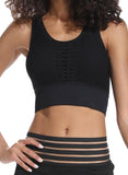 SEASUM Women's Grid Mesh Back Hollow Out Ultra Soft Seamless Top Bra - SEASUM