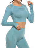 Seamless Hollow Long Sleeve  Crop Top