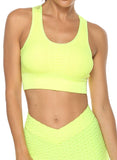SEASUM Women's Grid Mesh Back Hollow Out Ultra Soft Seamless Top Bra - SEASUM