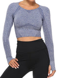 High Elastic Soft Seamless Long Sleeve Yoga Top - SEASUM