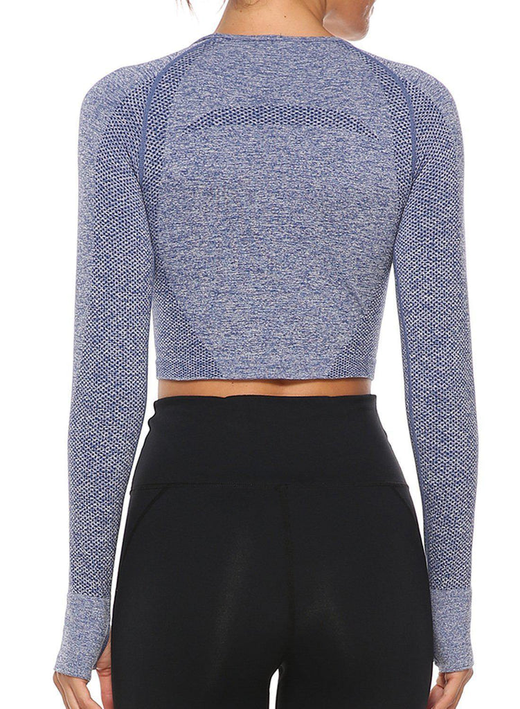 High Elastic Soft Seamless Long Sleeve Yoga Top - SEASUM