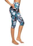 Women's Floral Print Capris Yoga Pants - SeasumFits