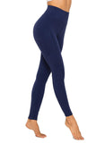 SEASUM-Solid Color Ruched Pockets Training Leggings