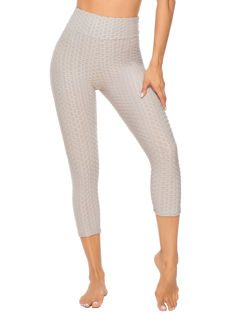 Women's Textured Form Fitting Soft Fitness Capris - SeasumFits
