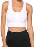 SEASUM Women's Grid Mesh Back Hollow Out Ultra Soft Seamless Top Bra - SEASUM