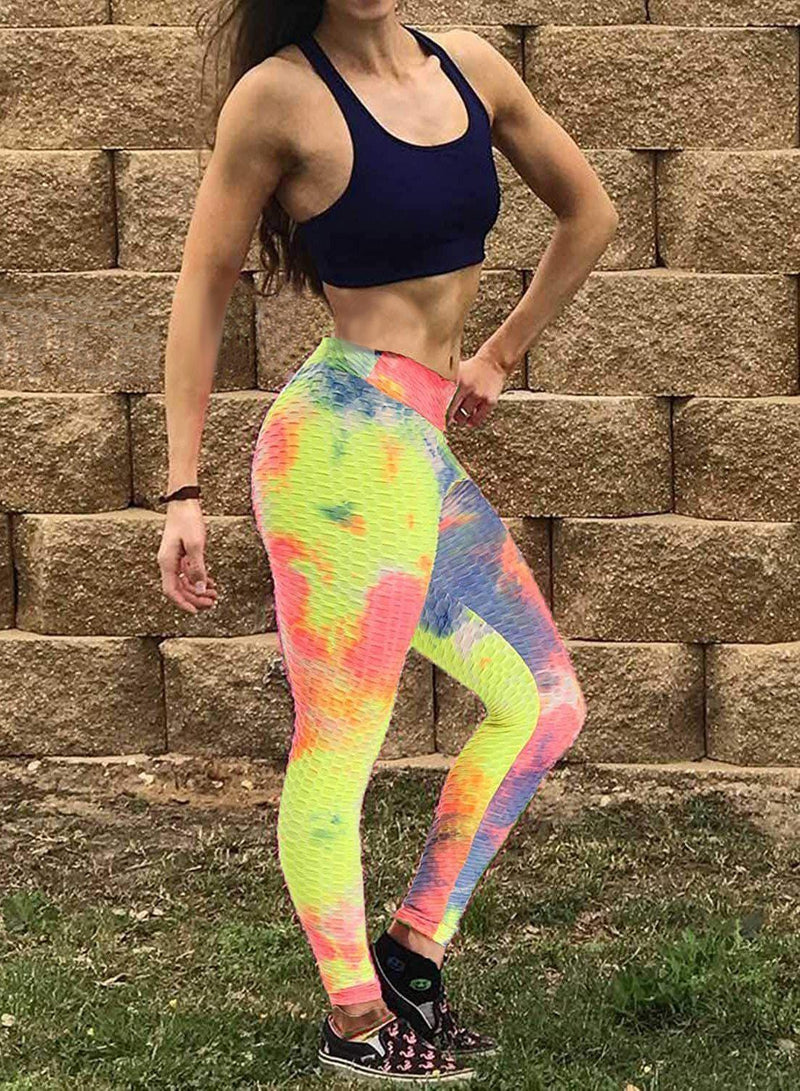 SEASUM-SEASUM Women's Tie-dyed Textured Leggings