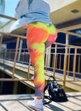 SEASUM-SEASUM Women's Tie-dyed Textured Leggings