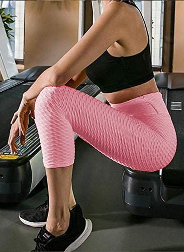 SEASUM Women's High Waisted Workout Yoga Butt Lifting Scrunch Booty Tummy  Control Anti Cellulite Textured Pants, #1 U-capris Grey, Large, #1 U-capris  Grey, L price in UAE,  UAE