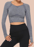 High Elastic Soft Seamless Long Sleeve Yoga Top - SEASUM