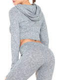 Knit Fabric Comfy Hooded Long Sleeve Yoga Tops - SEASUM