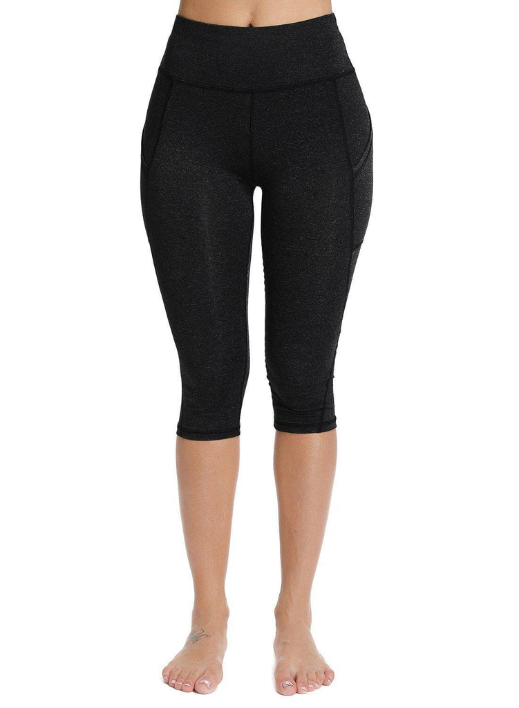 High Waist Solid Color Capris Leggings - SEASUM
