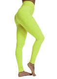 High Waist Textured Ruched Women Leggings - SEASUM