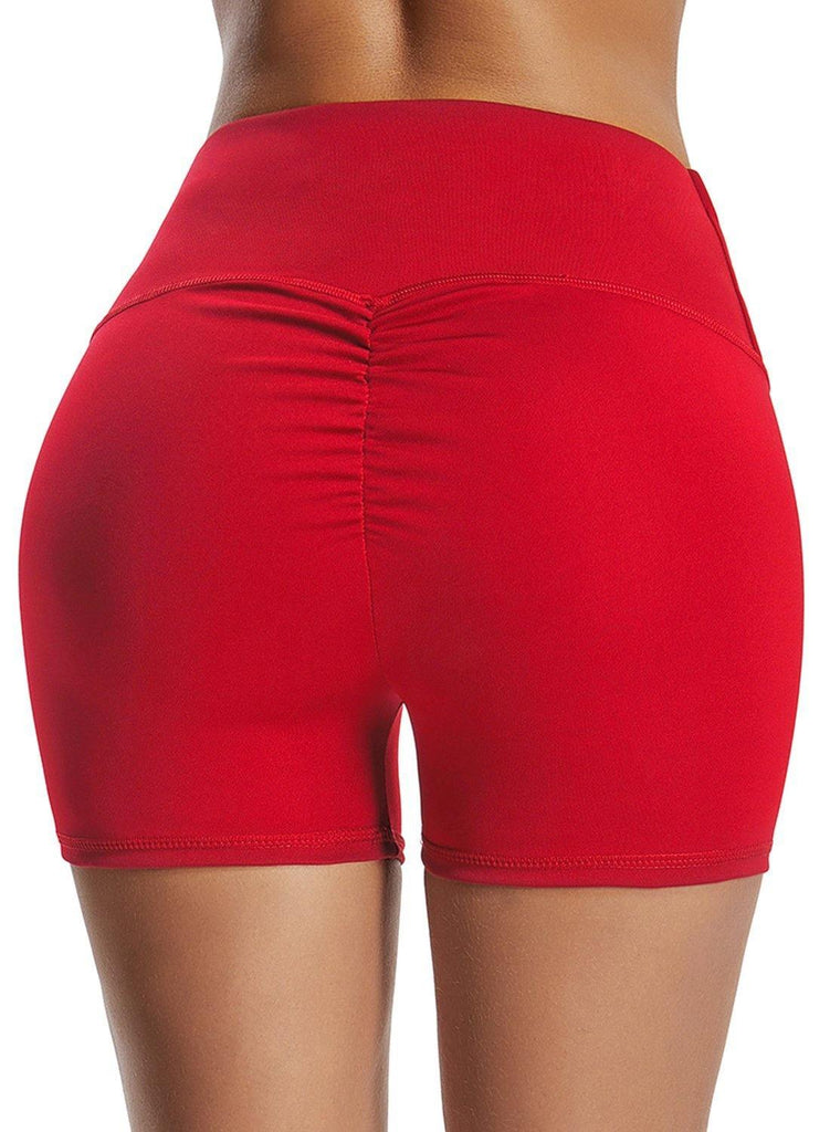 Women High Waist Scruched Fitness Shorts - SEASUM