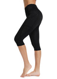 Soft Solid Color High Waist Capris Yoga Pants - SeasumFits